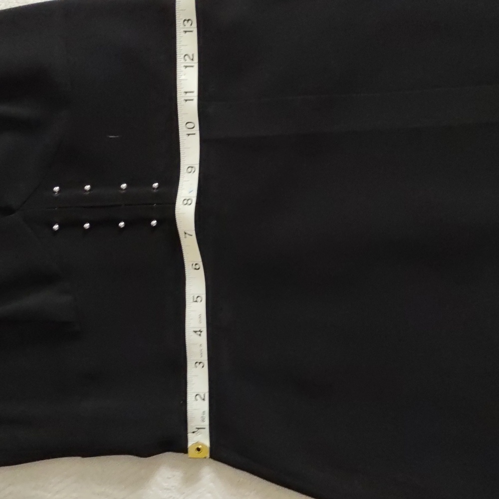 A.L.C. Jacobson black sleeveless deep-v dress. Metal bar detail at waist. Size 2 - Picture 11 of 14